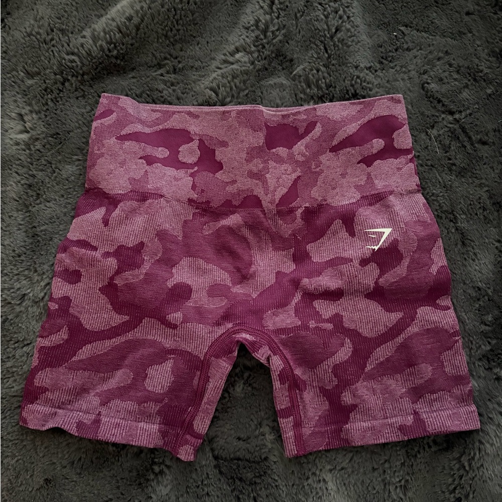 Gymshark Camo Purple Women's Athletic Shorts